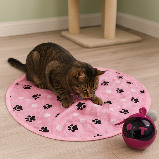 Tapete interactivo con esfera para gato