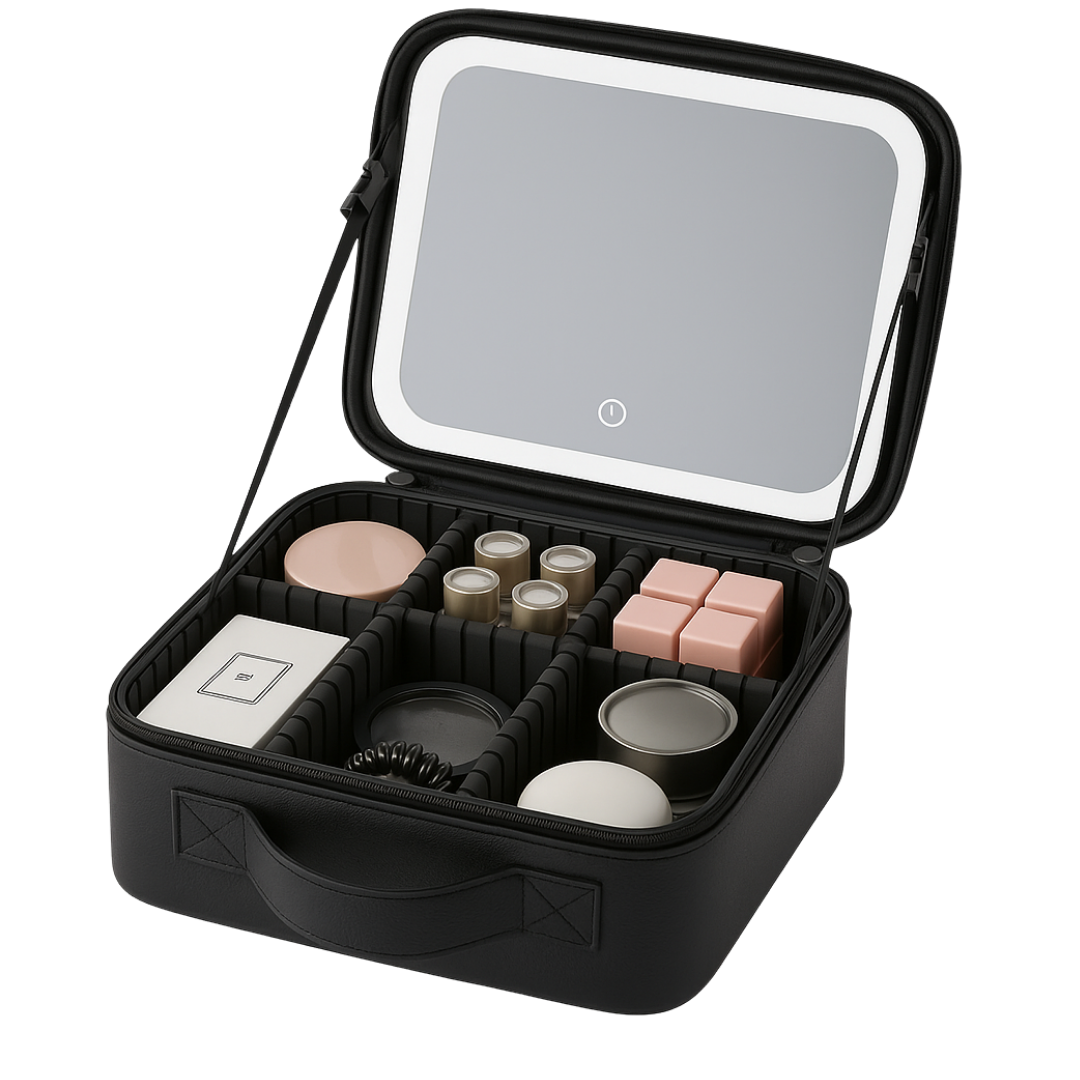 Cosmetiquera con espejo de luz led