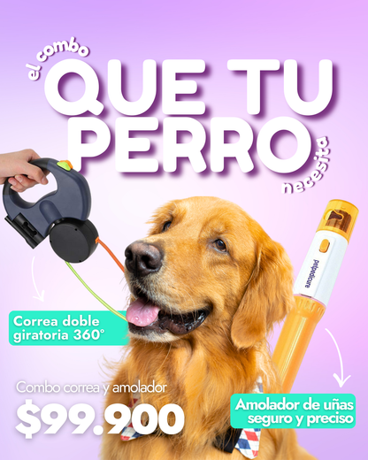 Combo correa y amolador para mascotas