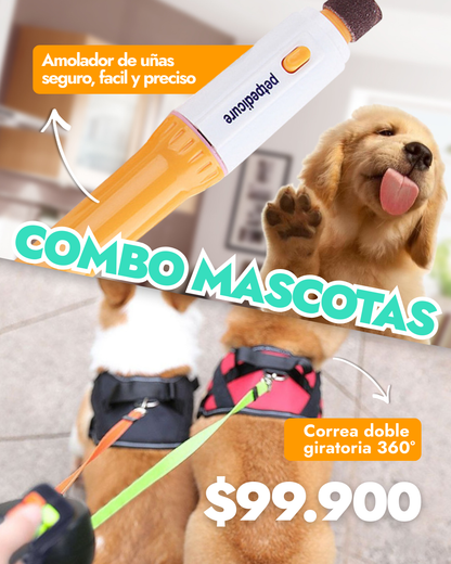 Combo correa y amolador para mascotas