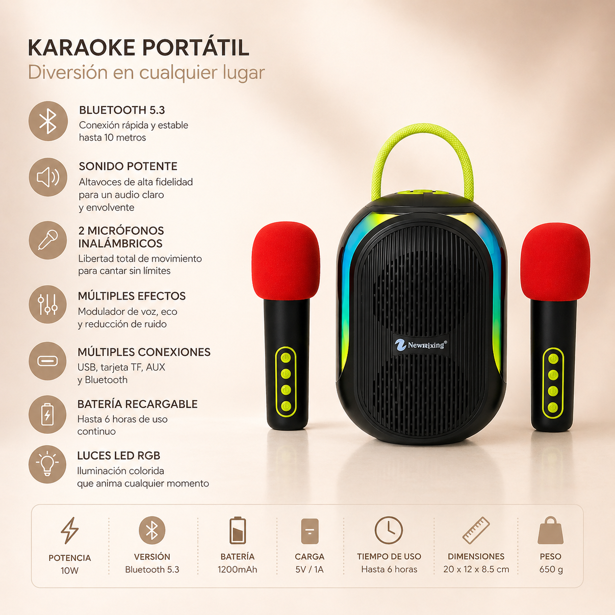 Bafle con microfonos