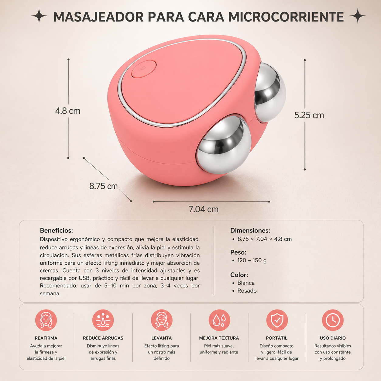 Masajeador microcorriente