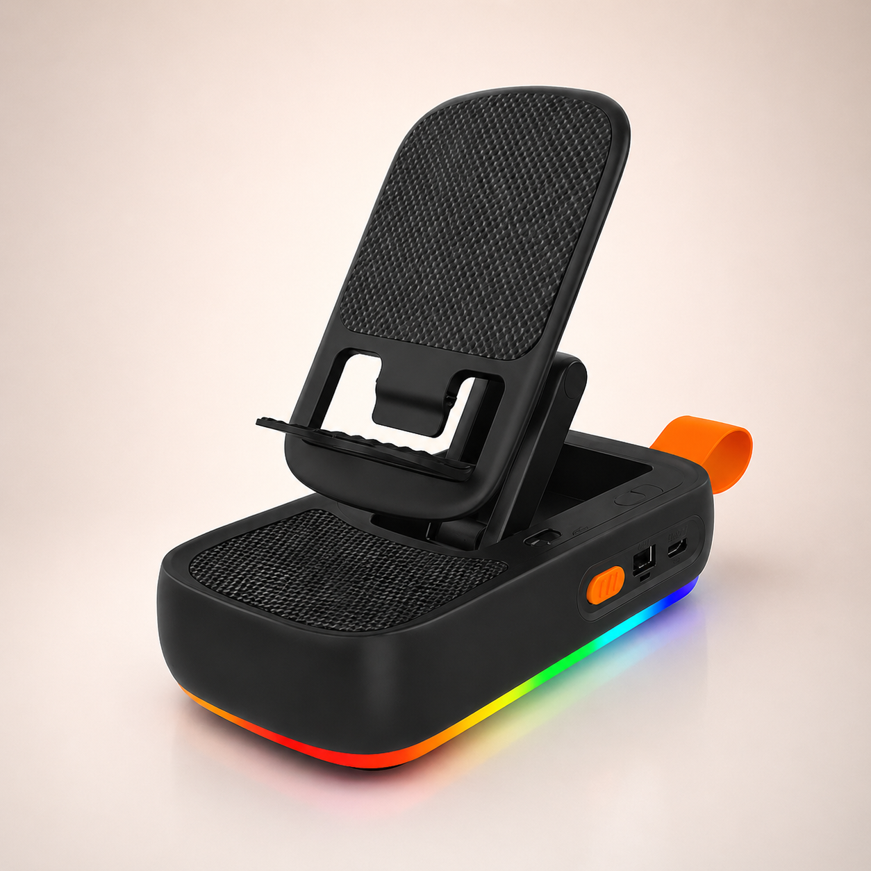 Soporte con power bank y bafle 3 en 1
