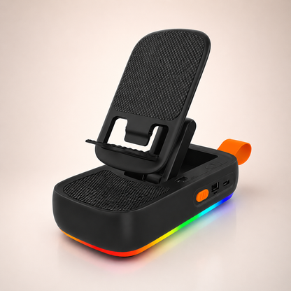 Soporte con power bank y bafle 3 en 1