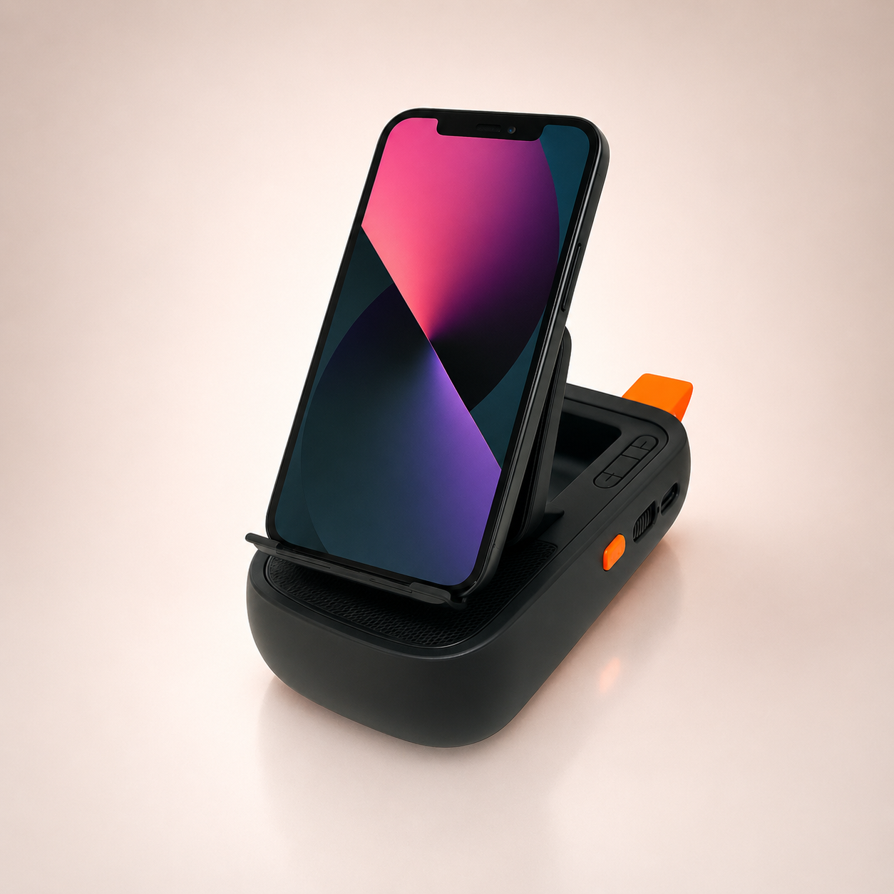 Soporte con power bank y bafle 3 en 1