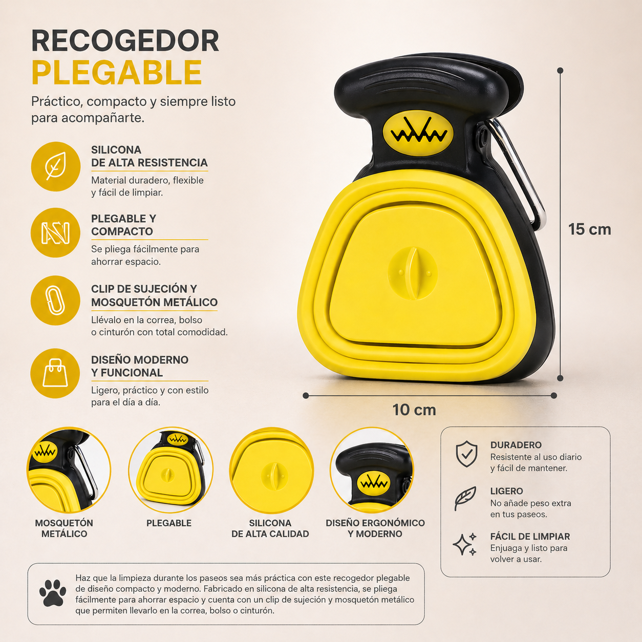 Recojedor de excremento para mascota grande