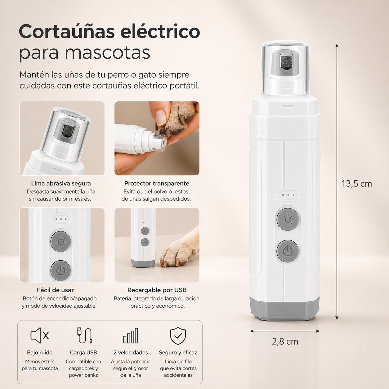 Amolador electrico para mascotas